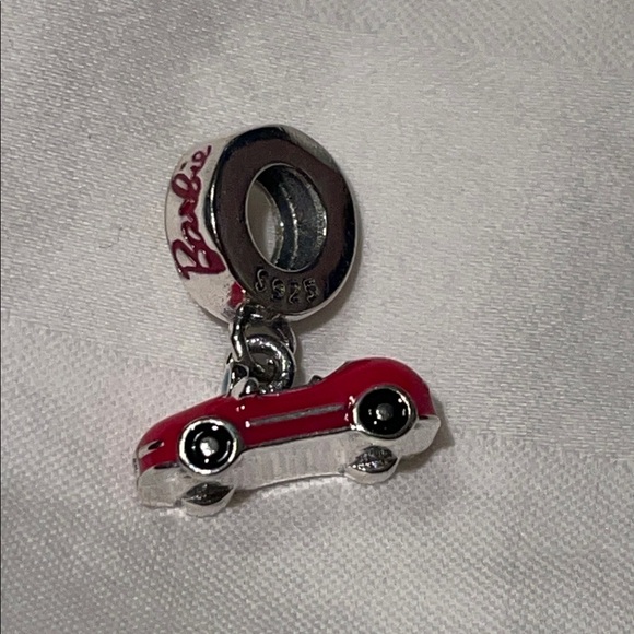 Barbie Jewelry - 925 Sterling Silver Pink “Barbie” Car Charm Pendant